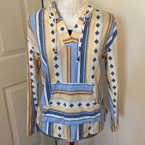 Pie In The Sky Boho Hoodie Long Sleeve Top Women Size M